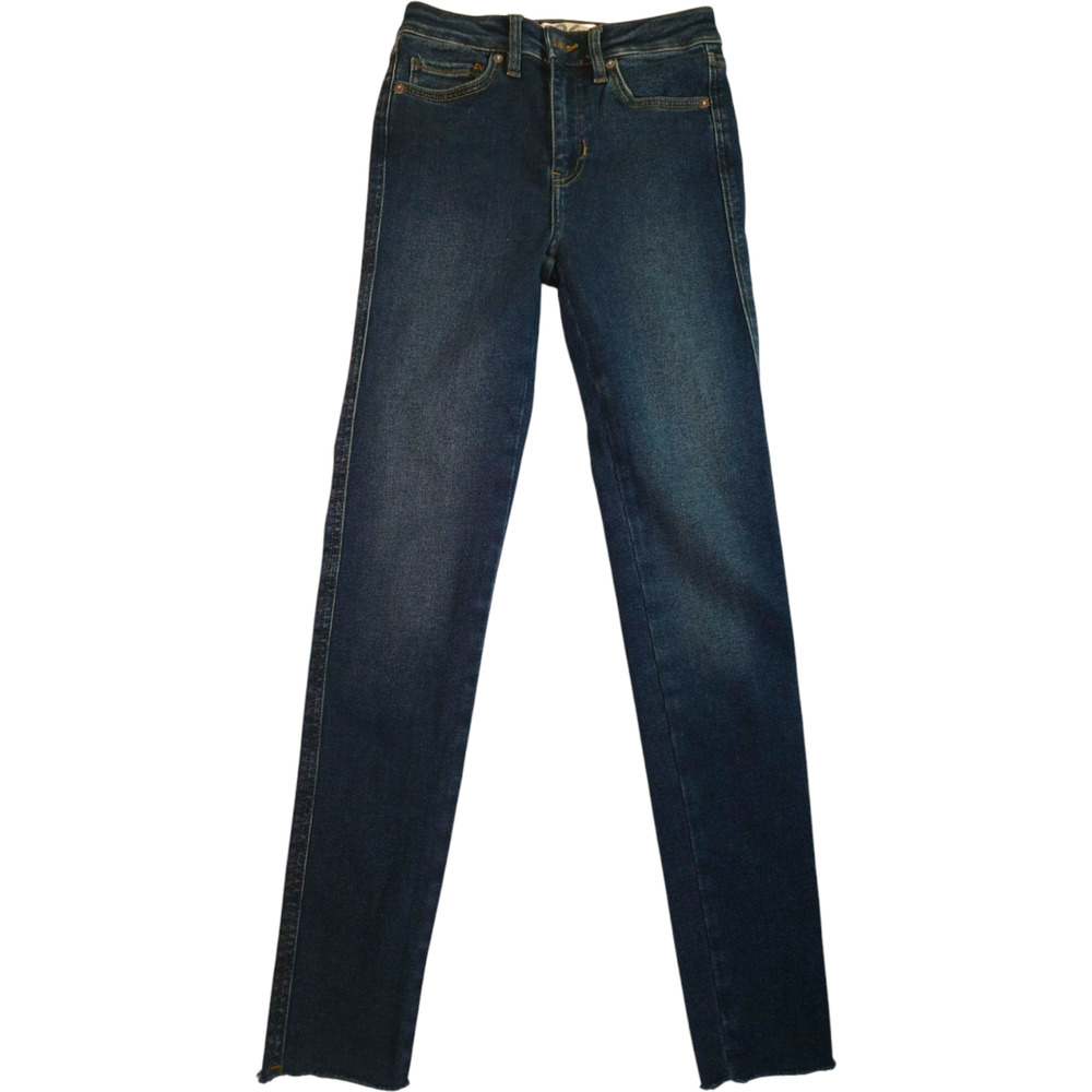 We The Free Womens Size 26 Dark Wash Denim Jeans Mid-Rise Rayed Hem Free People